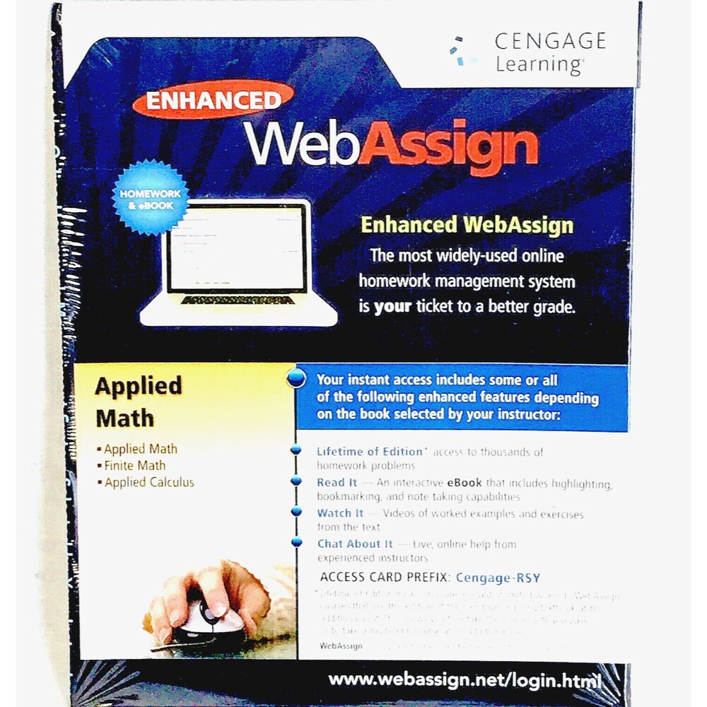 Enhanced WebAssign Applied Math Cengage Learning Calculus Homework  NEW Sealed